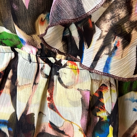 💚LAPIS V NECK TOP WITH BEADS ON STRAPS - RUFFLES FRONT - SIZE MEDIUM - Picture 10 of 16